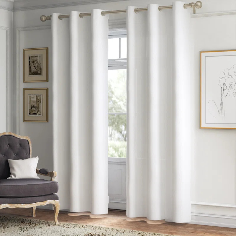 Astrid Casual Textured Semi-Sheer Grommet Curtain Panel | Wayfair North America