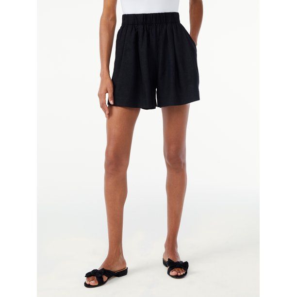 Scoop Women's Linen Blend Pull-On Short | Walmart (US)