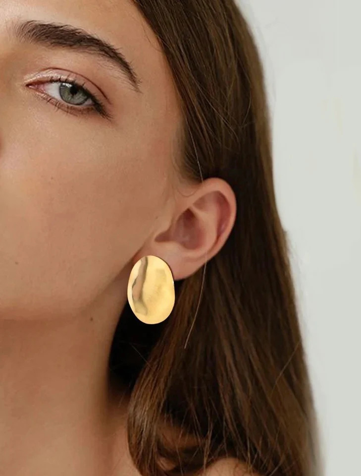 Vanessa Oval Statement Earring | Sahira Jewelry Design