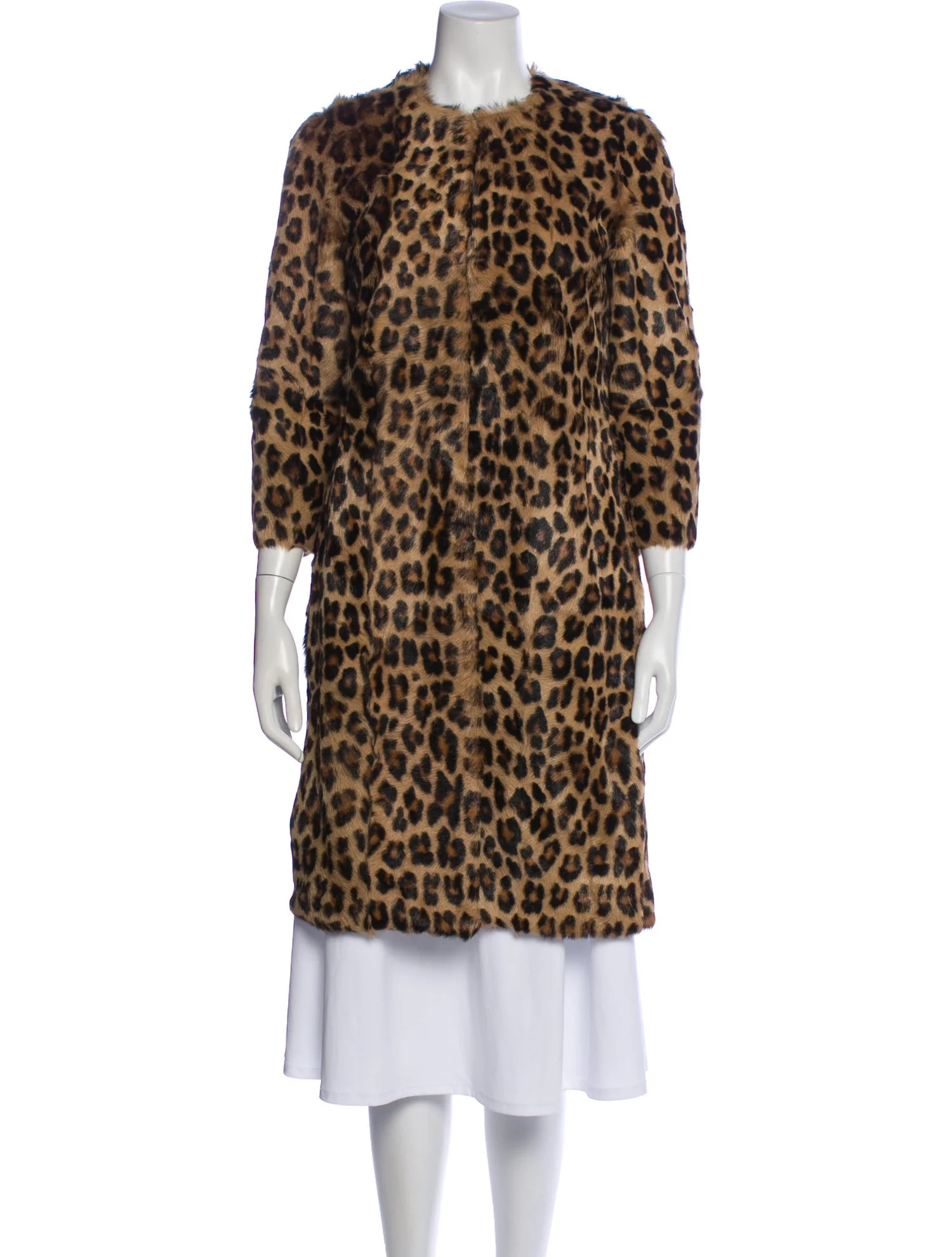 Goat Fur Animal Print Faux Fur Coat | The RealReal