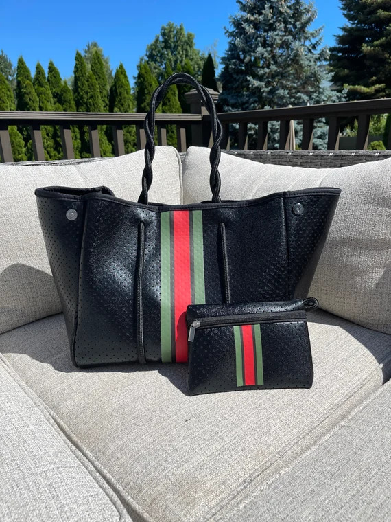 Large Neoprene Tote  Beach Bag Gym Bag Yoga Tennis Tote - Etsy | Etsy (US)