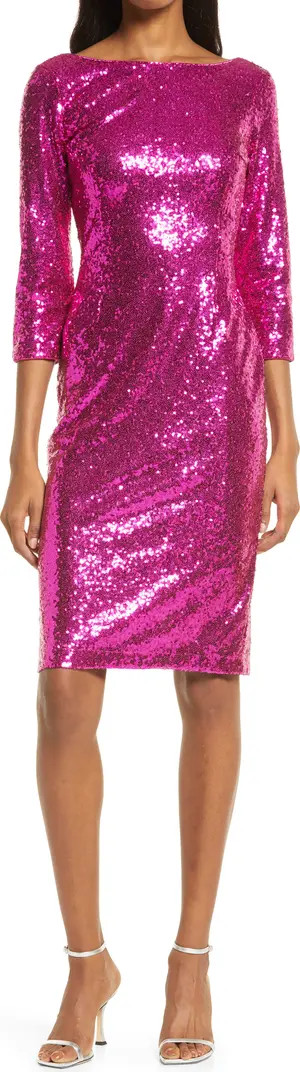 Let's Dance Sequin Long Sleeve Dress | Nordstrom
