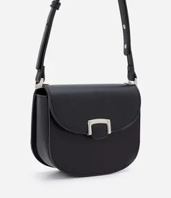 Bolsa Transversal em PU com Detalhe de Fivela Preto | Renner (BR)