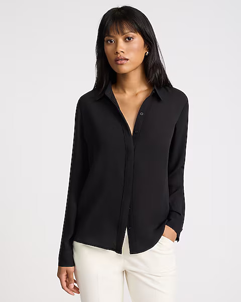 Georgette Portofino Shirt | Express
