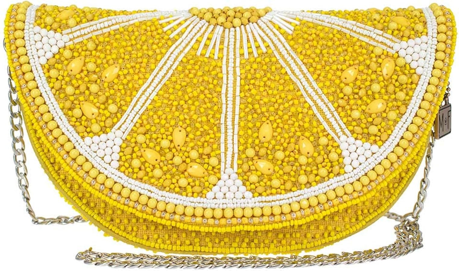 Mary Frances Tart Beaded Handbag Lemon Slice Crossbody Bag, Yellow | Amazon (US)