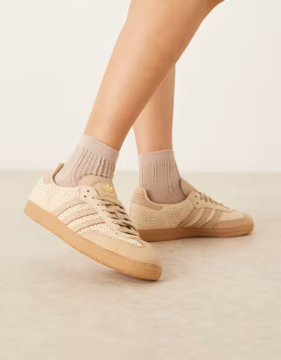 adidas Originals Samba OG trainers in cream woven | ASOS (Global)