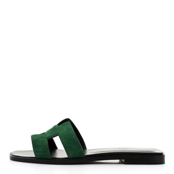 Suede Goatskin Oran Sandals 36 Vert Electrique | FASHIONPHILE (US)