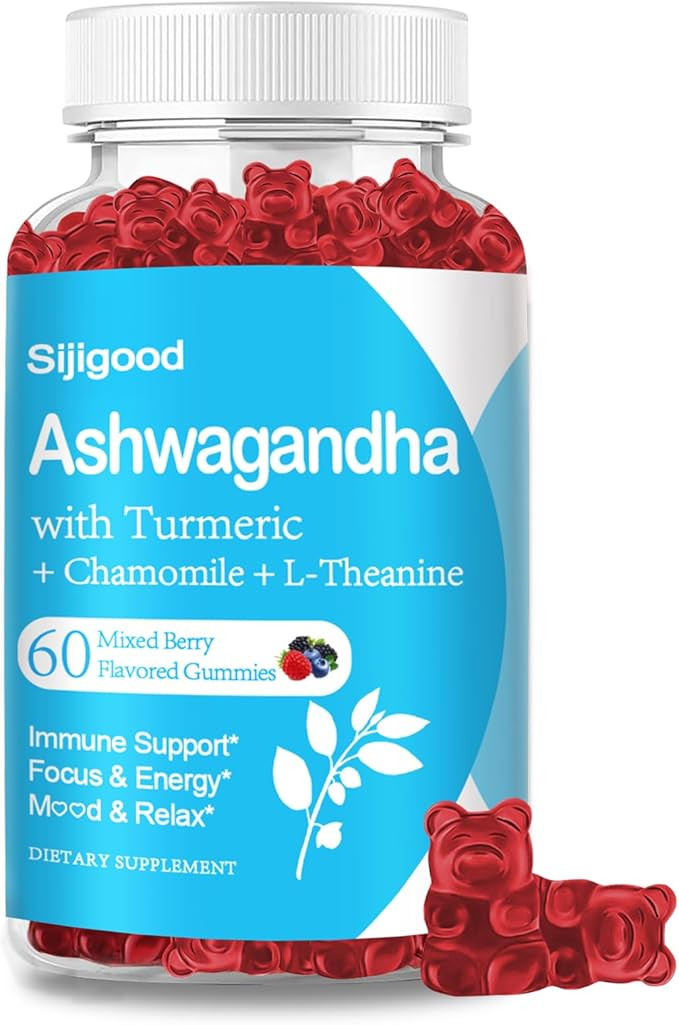 Ashwagandha Gummies with L-theanine, 2500mg Ashwa Root Supplement Gummy for Women Men, 60 Mixed B... | Amazon (US)