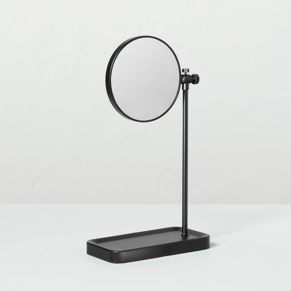 Two-Sided Vanity Mirror with Tray Base Matte Black - Hearth & Hand with Magnolia | Target