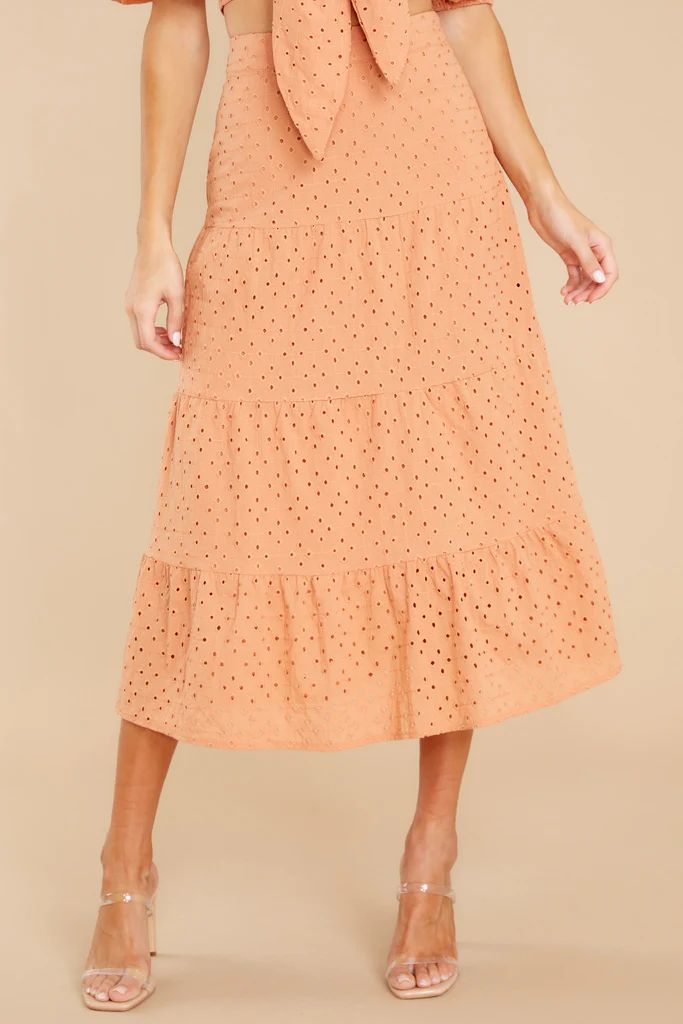 Unimaginably Interested Apricot Maxi Skirt | Red Dress 