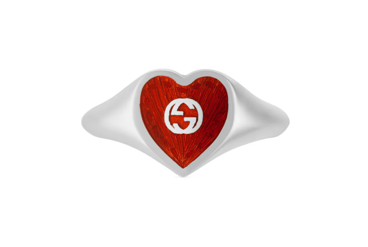 Gucci Enamel heart ring with Interlocking G | Gucci (US)