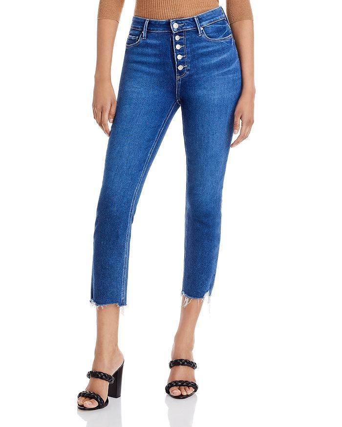 Cindy High Rise Raw Hem Ankle Straight Jeans | Bloomingdale's (US)
