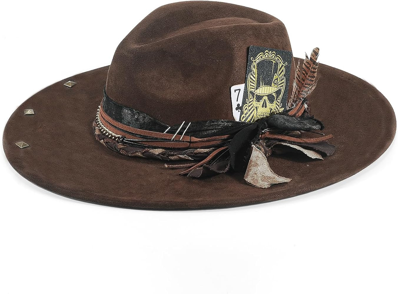 Wide Brim Fedora Hat for Men Women Retro Western Felt Hats | Amazon (US)