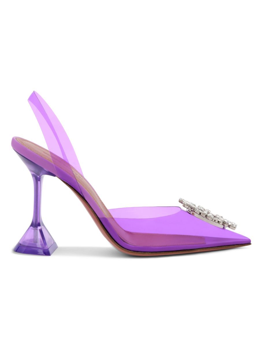 Amina Muaddi Begum Embellished PVC Slingback Pumps | Saks Fifth Avenue