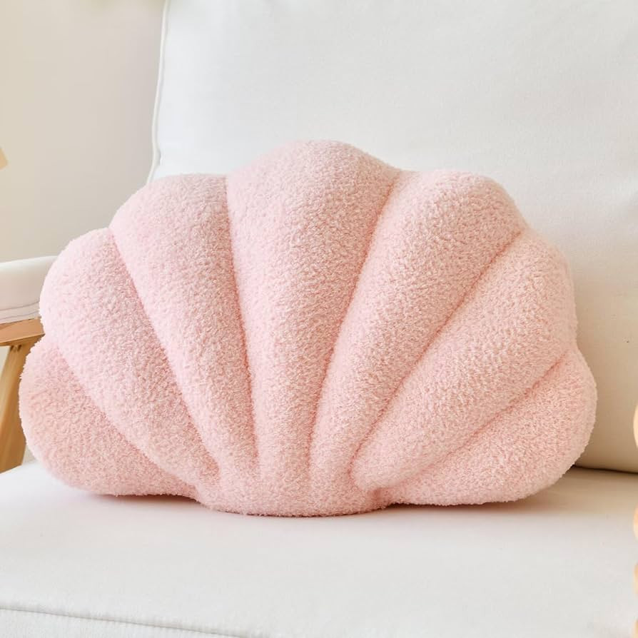 Lfsaaj Pink Seashell Throw Pillows, Shell Shaped Throw Pillows, 13 Inch Soft Home Decorative Pill... | Amazon (US)