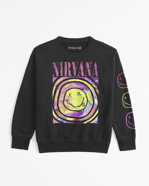 legging-friendly nirvana graphic crew sweatshirt | Abercrombie & Fitch (US)