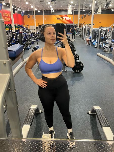Wearing a medium in the sports bra, large in the leggings, sneakers are TTS. Amazon find. Amazon sports bra. Gym outfit. Running sneakers. 

#LTKMidsize #LTKFitness #LTKFindsUnder50