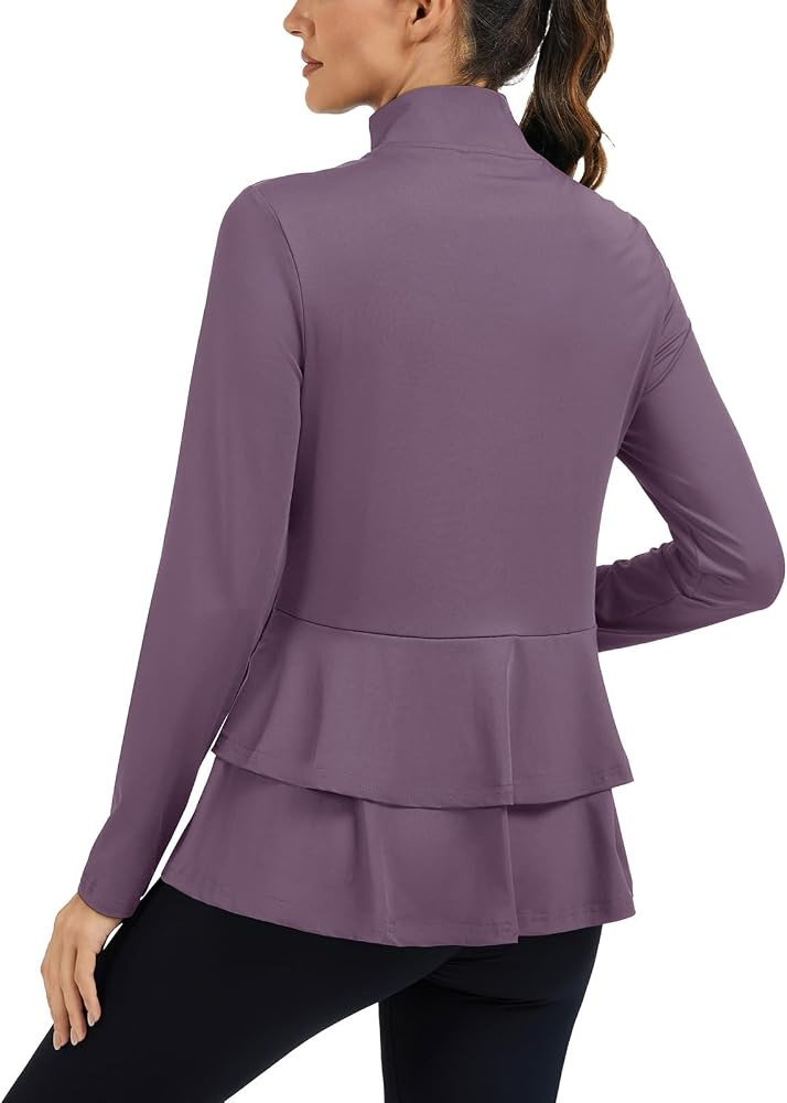 LURANEE Women's Golf Athletic Jackets with Pleated Tennis Skirt Hem Lightweight Full Zip Long Sle... | Amazon (US)