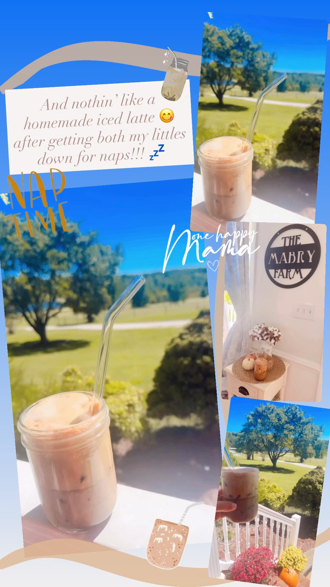 And nothin’ like a homemade iced latte 😋 after getting both my littles down for naps!!! 💤