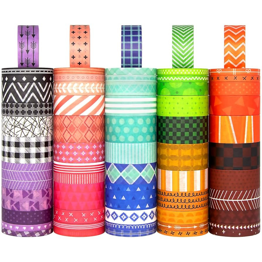 60 Rolls Washi Tape Set - Decorative Adhesive Masking Tape for Scrapbooking Supplies,DIY Crafts,B... | Amazon (US)