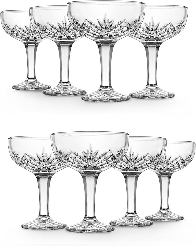 Godinger Champagne Glasses, Champagne Glass Set, Coupes Barware Glasses - 6oz., Dublin Crystal Co... | Amazon (US)