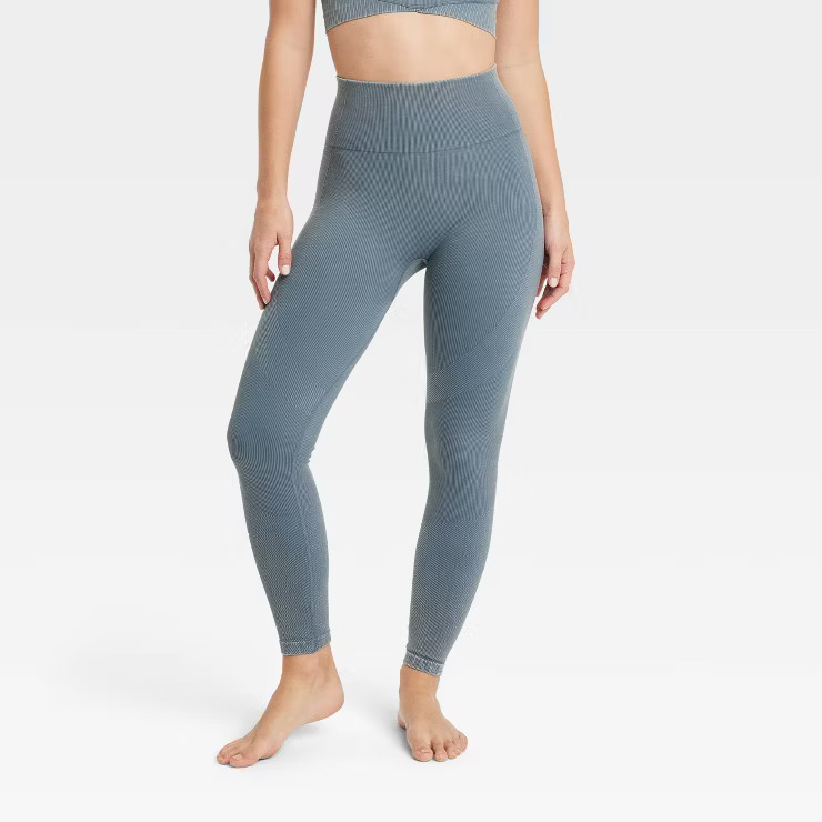Women's High-Rise Ribbed Seamless 7/8 Jeggings - JoyLab™ | Target