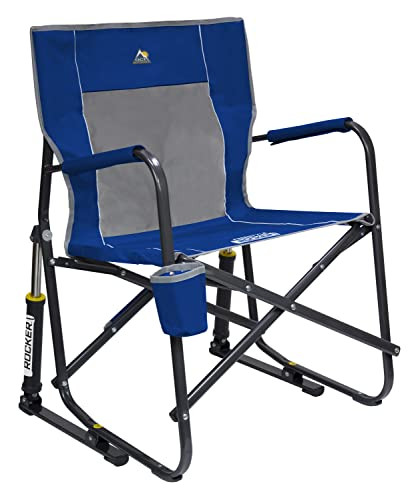 GCI OUTDOOR Freestyle Rocker Camping Chair | Portable Folding Rocking Chair with Solid, Durable Armrests, Drink Holder & Comfortable Backrest — Royal Blue | Amazon (US)