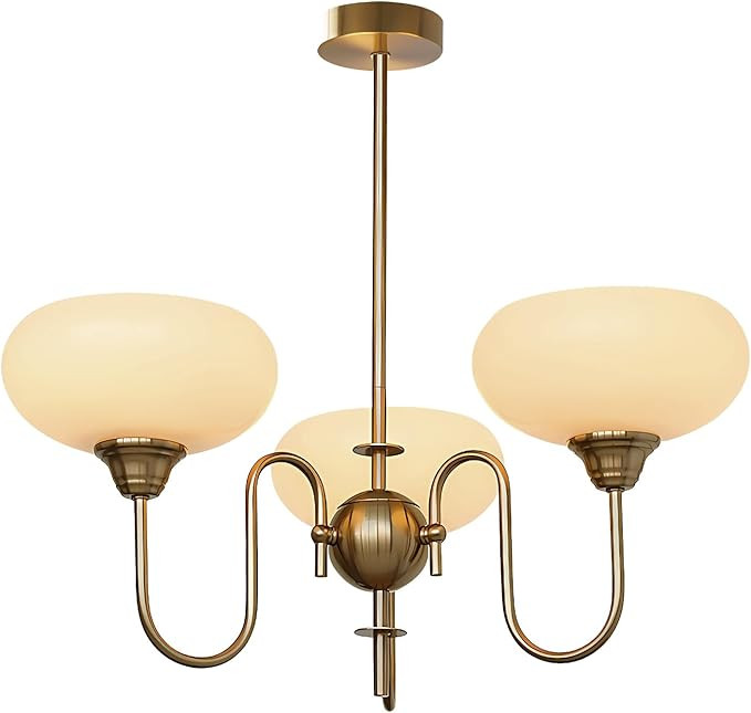 Modern Gold Globe Chandelier Light Fixture Mid Century 3-Lights Large Glass Sputnik Chandelier Pe... | Amazon (US)
