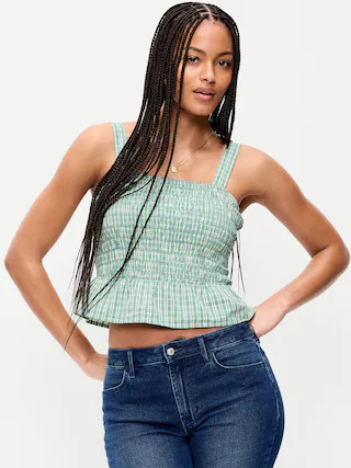 Smocked Peplum Tank Top | Old Navy (US)