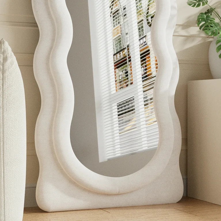 VLUSH Wavy Full Length Mirror, Freestanding Floor Mirror with Stand, 63"x24" Wall Mounted Mirror ... | Walmart (US)