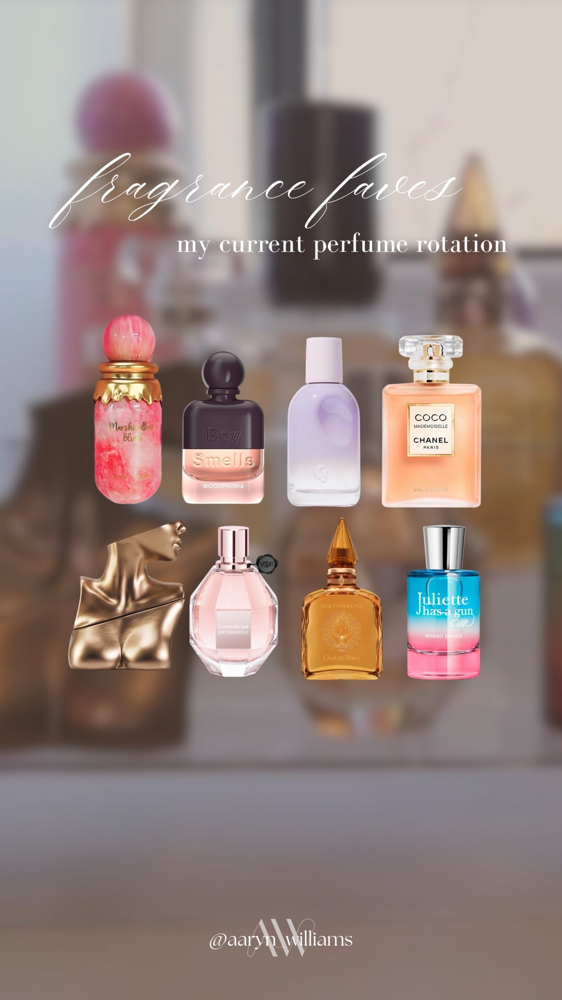 My current perfume rotation 🤍 these are the scents I’ve been wearing nonstop lately. They’re feminine, cozy, easy everyday perfumes and every single one is a compliment-getter.

perfume rotation, everyday perfume, feminine fragrance, sweet perfume, cozy scents, long lasting perfume, designer perfume, niche fragrance

#LTKValentine #LTKgrwm #LTKBeauty