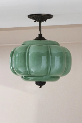 The Eloise Scallop Milk Glass Semi-Flush Mount Ceiling Light | Anthropologie (US)