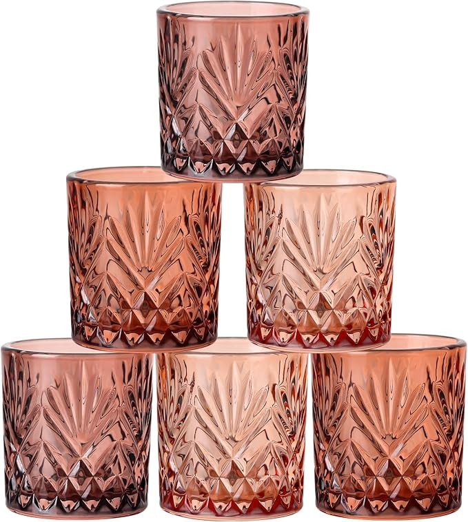 JOVGANK 1.5 Oz Cute Shot Glasses Set of 6 - Brown Lead-Free Crystal Glass with Heavy Base - For E... | Amazon (US)