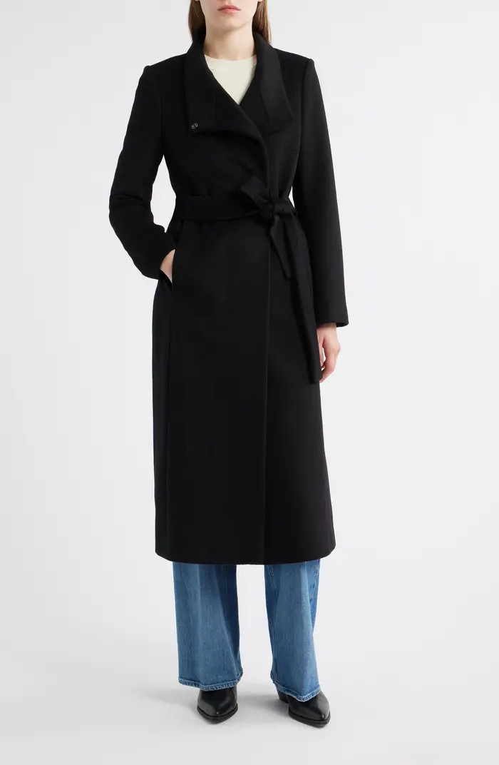 Sam Edelman Stand Collar Wrap Coat | Nordstrom | Nordstrom