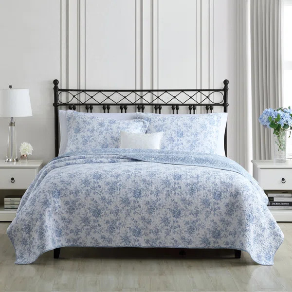 Laura Ashley Walled Garden Cotton Reversible Quilt Set | Wayfair North America