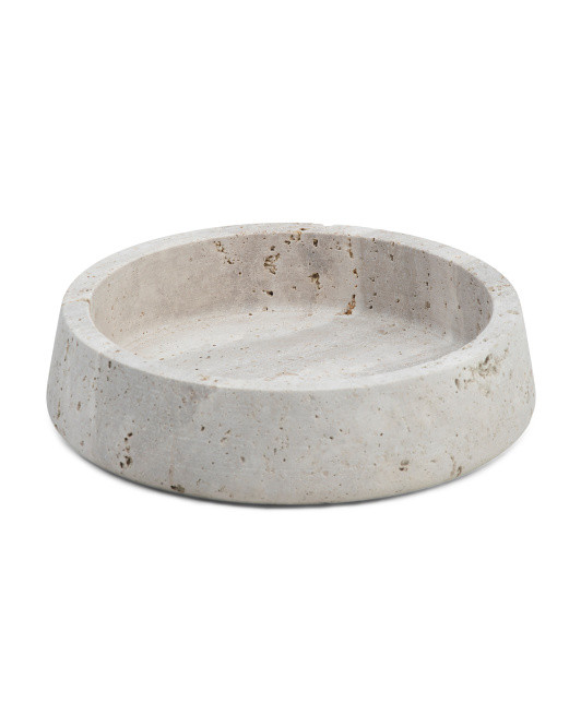 10in Travertine Bowl | TJ Maxx