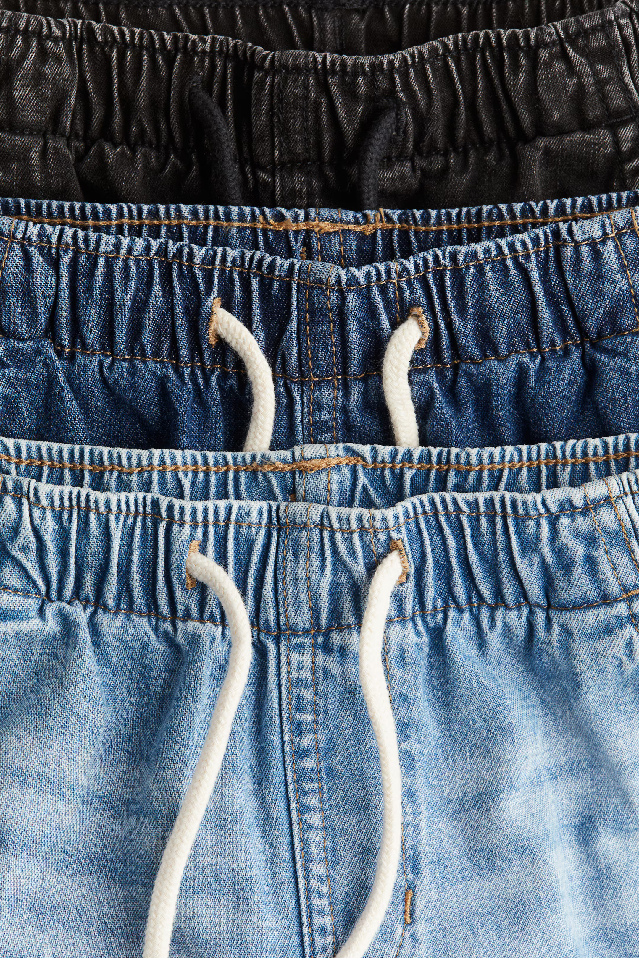 3-pack Denim Joggers - Denim blue/black - Kids | H&M US | H&M (US + CA)