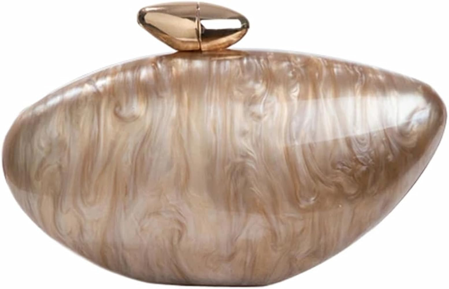 Shell Shape Acrylic Clutch Trendy Metallic Acrylic Evening Bag Shiny Egg Purses and Handbags for ... | Amazon (US)