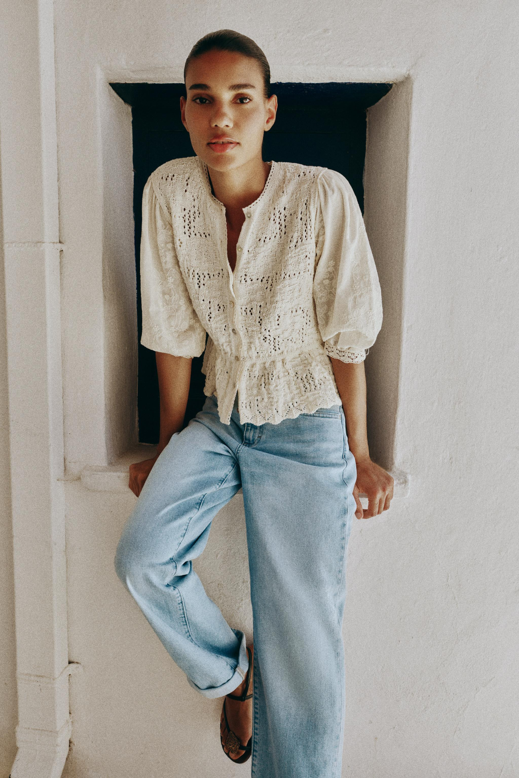 ROMANTIC COMBINATION KNIT JACKET | Zara US