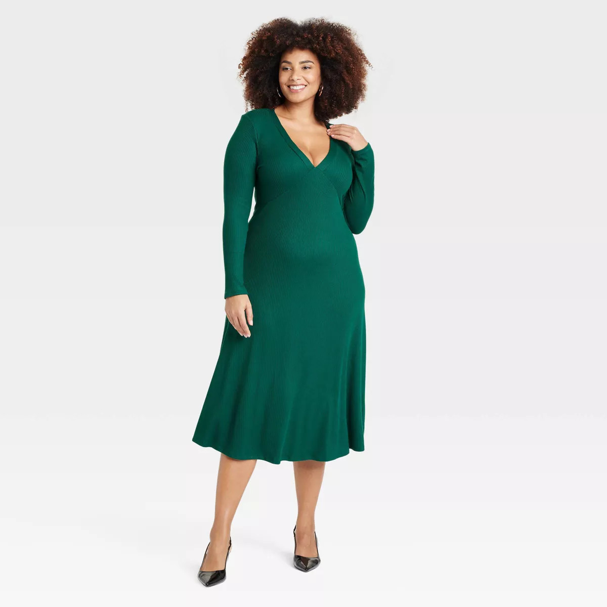Women's Long Sleeve Midi A-Line Dress - A New Day™ | Target