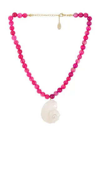Beaded Shell Necklace in Pink | Revolve Clothing (Global)