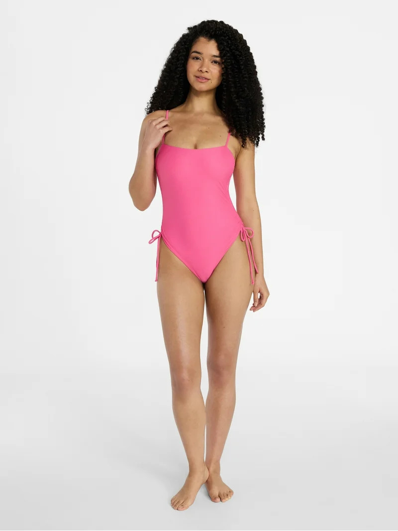 No Boundaries Essentials One-Piece Swimsuit, Women’s XXS-XXL | Walmart (US)