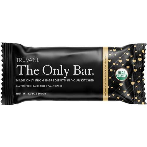 Truvani Plant Based Snack Bars | Chocolate Brownie 1 Pack | 7g Protein | USDA Organic and Vegan | The Only Bar | Dairy, Soy, and Gluten Free | Individually Wrapped | Amazon (US)