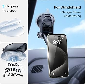 APPS2Car Magnetic Phone Car Mount, Dashboard Windshield Industrial-Strength Suction Cup Car Phone... | Amazon (US)