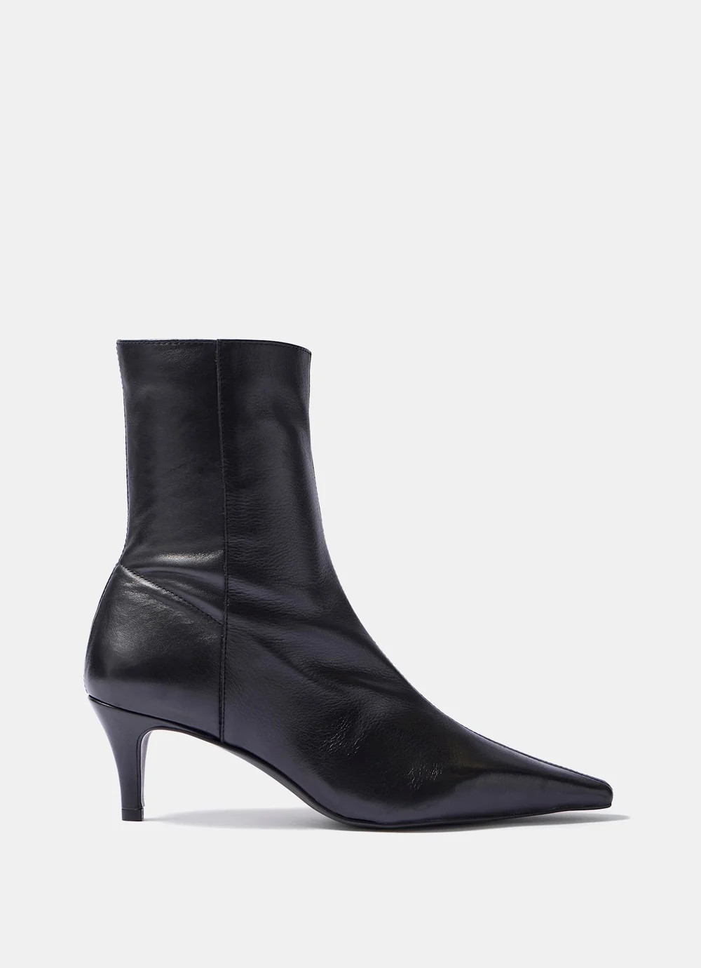 Chloe Black Leather Ankle Boots | Mint Velvet