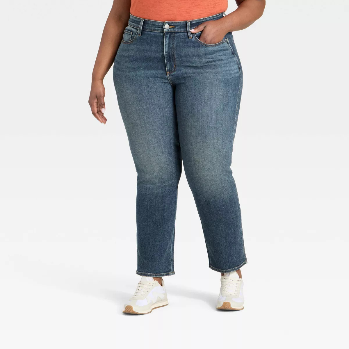 Women's High-Rise Straight Jeans - Universal Thread™ Black Wash 6 | Target