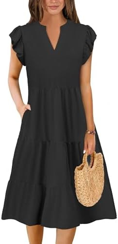 Summer Dresses for Women 2026 Elegant Classy Casual Plus Size Spring Midi Fashion Dress S-XXL | Amazon (US)