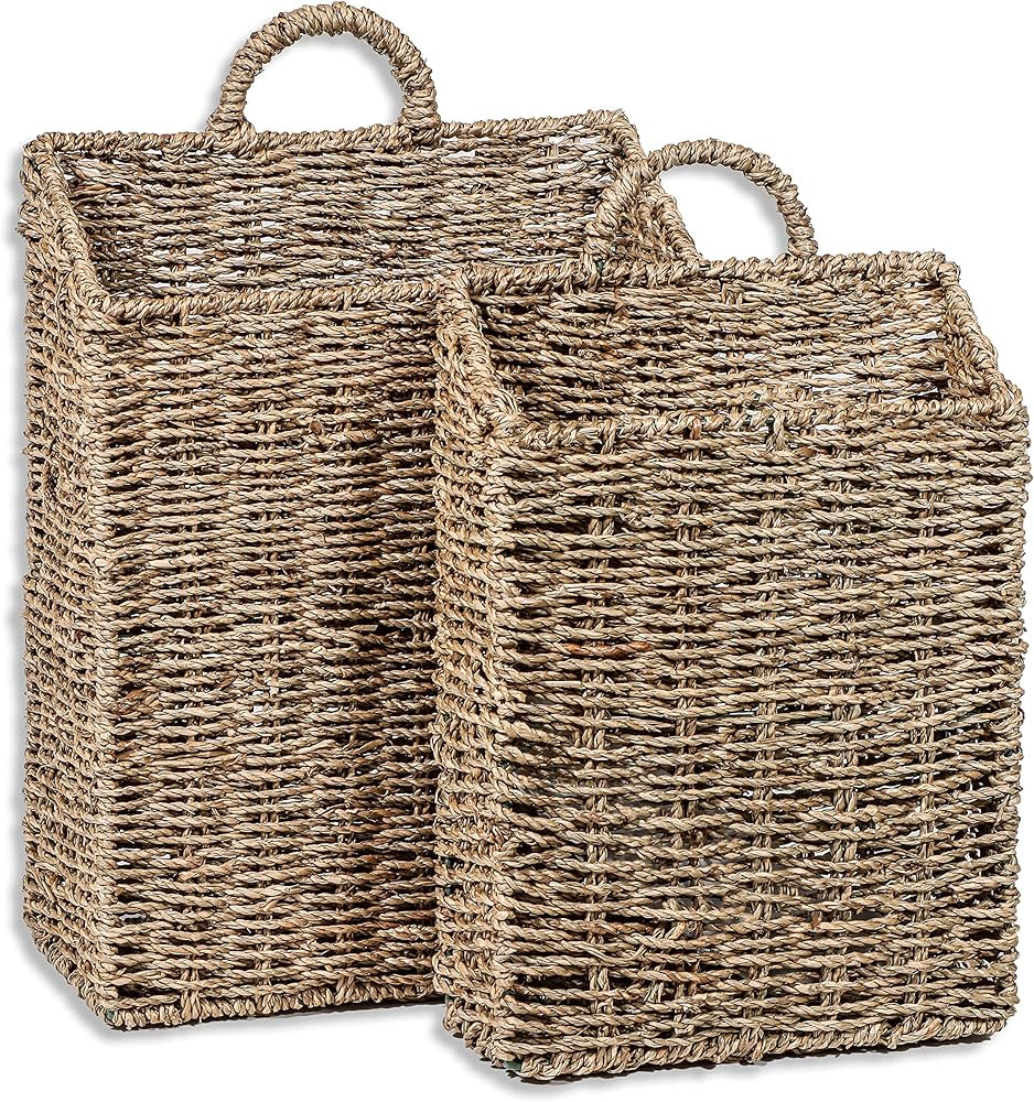 Trademark Innovations Modern Hanging Basket, Natural, 2 Piece | Amazon (US)