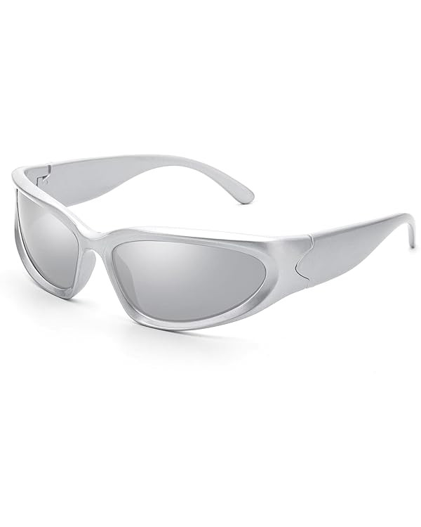LIKSMU Wrap Around Street Fashion Sunglasses for Women Men Swift Oval Trendy Y2K Shades | Amazon (US)