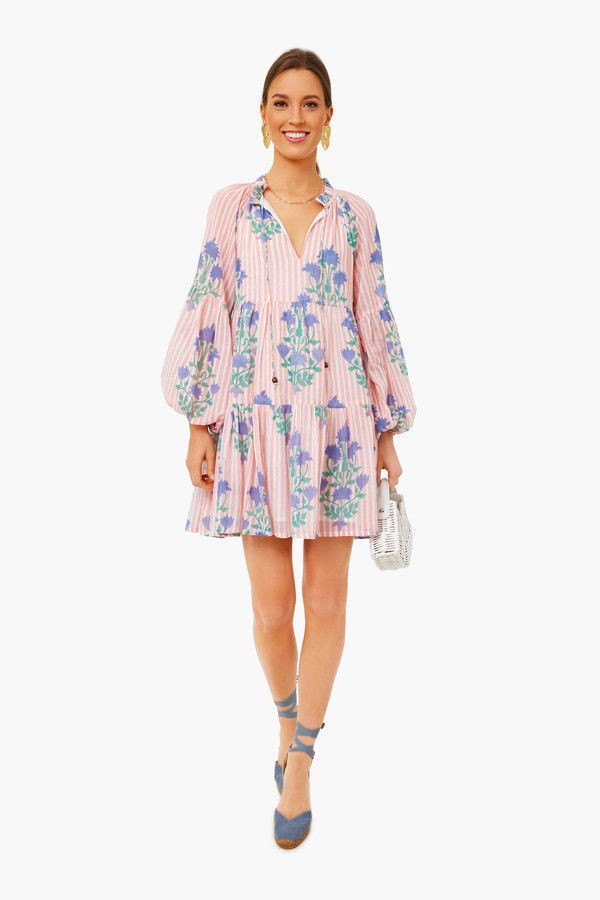 Jaipur Peach  Balloon Sleeve Short Mini Dress | Tuckernuck (US)